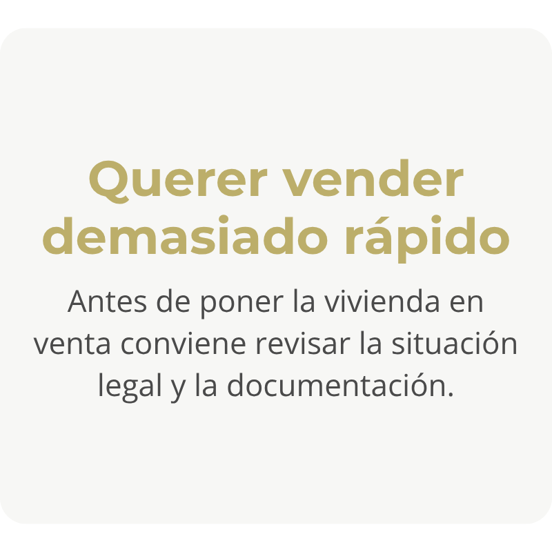 Querer vender demasiado rápido