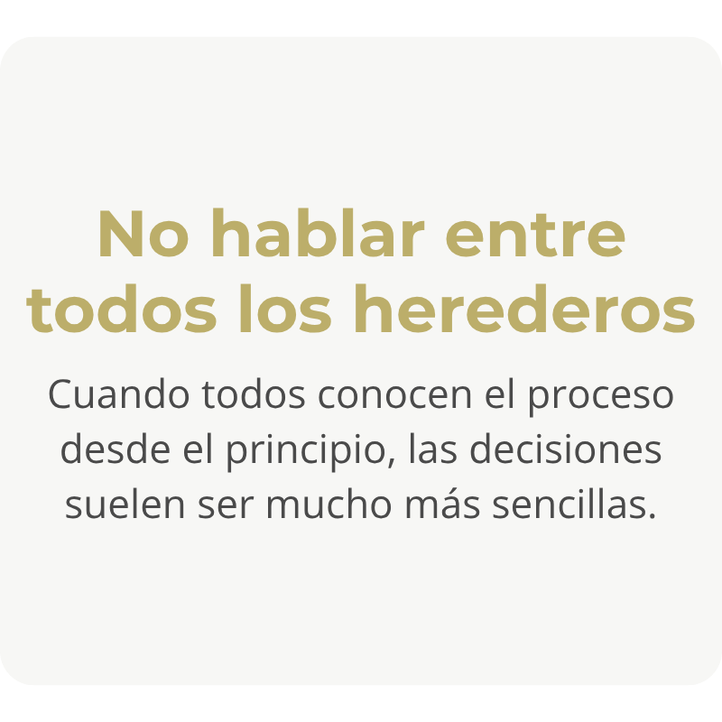 No hablar entre los herederos